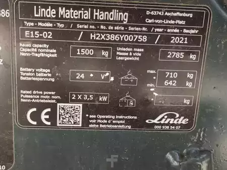 Elektro tříkolové VZV 2021  Linde E15-02 / 386 (7)