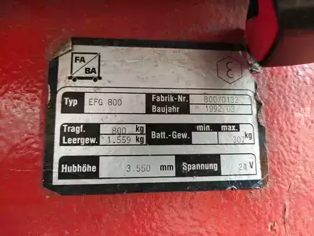 3-wiel elektrische heftrucks 1992  FABA EFG 800 (6)