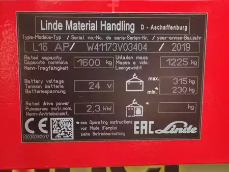 Magasemelésű béka 2019  Linde L16APi/1173 (5)