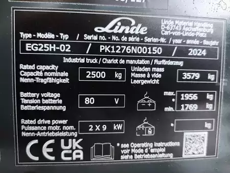 Elektromos 4 kerekű 2024  Linde EG25H-02/1276 (7)