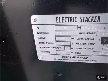 Hochhubwagen  HC (Hangcha) Hangcha CDD15 A2MC2-ISZ (8)