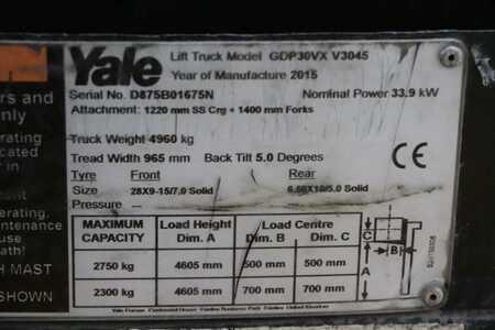 Diesel gaffeltruck 2015  Yale GDP30VX (4) 