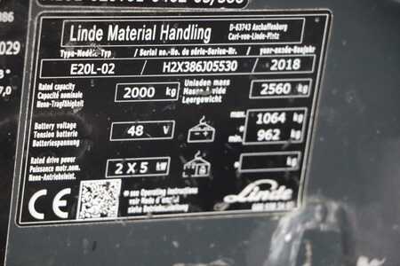 3-wiel elektrische heftrucks 2018  Linde E20L-02 (4)