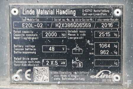 3-wiel elektrische heftrucks 2016  Linde E20L-02 (4)