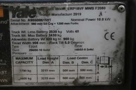 Elektryczne 4-kołowe 2019  Yale ERP18VF (4)