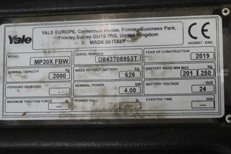 Nízkozdvižný vozík 2019  Yale MP20X (4)