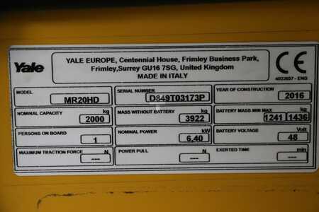 Carretilla retráctil 2016  Yale MR20HD (4)