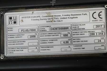 Lavtløftende truck 2017  Hyster P2.0S (4)