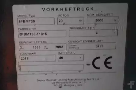 Elektryczne 4-kołowe 2018  Toyota 8FBMT30 (4)