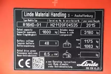 Carrelli retrattili 2015  Linde R16HD-01 (4)