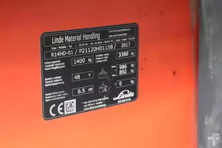 Chariots à mât rétractable 2017  Linde R14HD-01 (4)