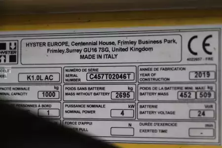 Préparateurs de commande verticaux 2019  Hyster K1.0L AC (2)