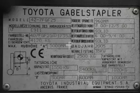 Carrelli elevatori GPL 2005  Toyota 42-7FGF25 (4)