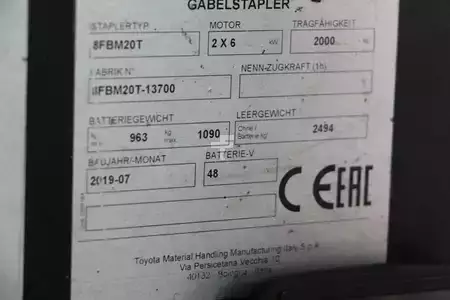 Elektro 4 Rad 2019  Toyota 8FBM20T (4)