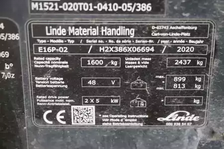 Elektryczne 4-kołowe 2020  Linde E16P-02 (4)