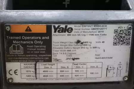 Eléctrico - 3 rodas 2019  Yale ERP16VT (4)