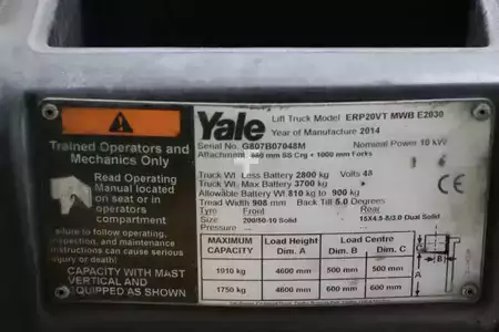El truck - 3 hjulet 2014  Yale ERP20VT (4)