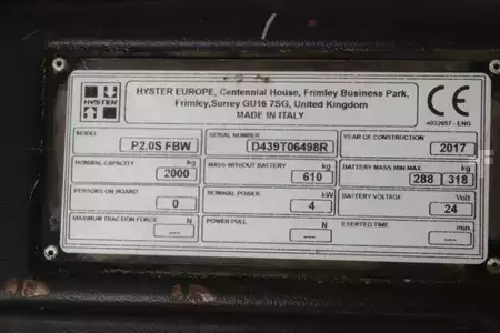 Niederhubwagen 2017  Hyster P2.0S (3)