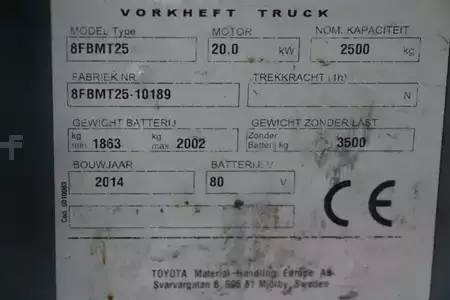 Elektryczne 4-kołowe 2014  Toyota 8FBMT25 (4)