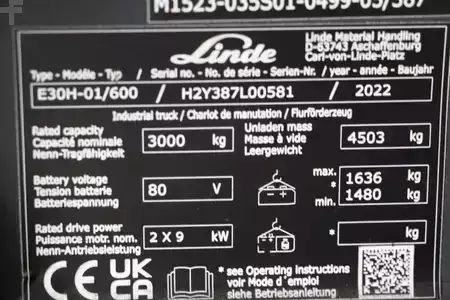 Eléctrica de 4 ruedas 2022  Linde E30H-01/600 (4)