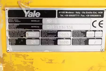 Elektrische palletwagens 2003  Yale MP18 (4)