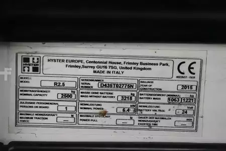 Reach Truck 2015  Hyster R2.5 (4)