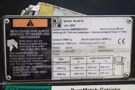 Wózki widłowe diesel 2007  Hyster H4.0FT6 (2)