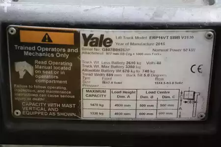 Eléctrica de 3 ruedas 2016  Yale ERP16VT (4)