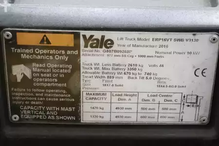 Eléctrica de 3 ruedas 2016  Yale ERP16VT (4)