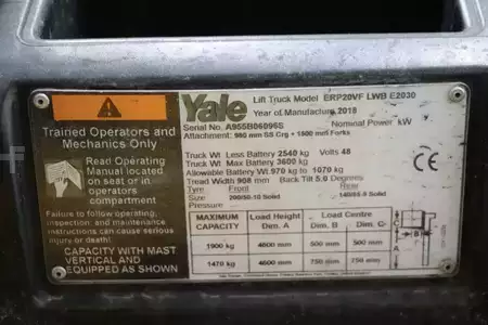 Elektro čtyřkolový VZV 2018  Yale ERP20VF (4)