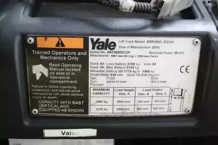 4-wiel elektrische heftrucks 2016  Yale ERP25VL (4)