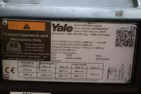 El truck - 4 hjulet 2019  Yale ERP30VL (4)