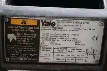 4-wiel elektrische heftrucks 2013  Yale ERP25VL (4)