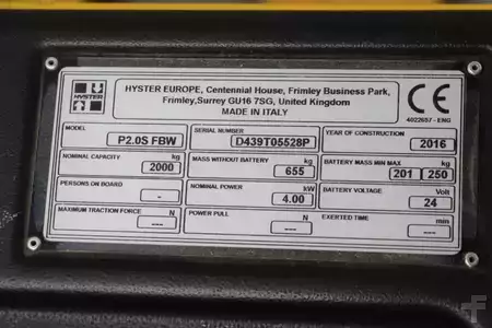 Elektrische palletwagens 2016  Hyster P2.0S (4)
