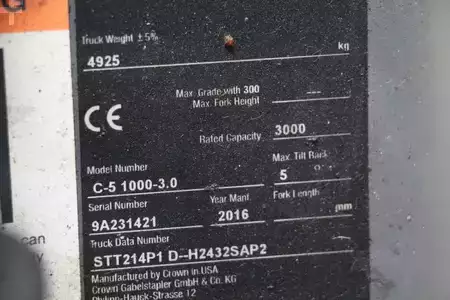Empilhador a gás 2016  Crown C-5 1000-3.0 (4)