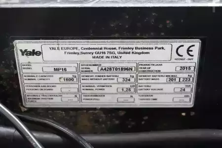 Elektrische palletwagens 2015  Yale MP16 (4)
