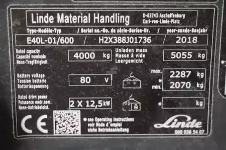 Eléctrico - 4 rodas 2018  Linde E40L-01/600 (4)