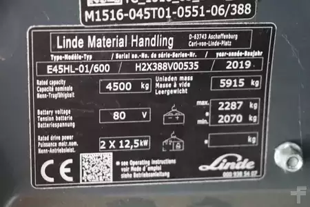Carrelli elettrici 4 ruote 2019  Linde E45HL-01/600 (4)