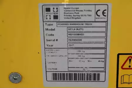 Ruční vysokozdvižný vozík 2021  Hyster SC1.0 (4)