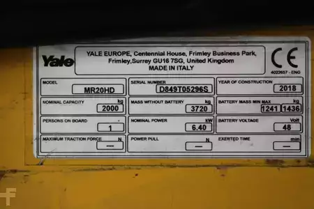 Chariots à mât rétractable 2018  Yale MR20HD (4)