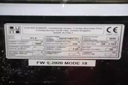 Nízkozdvižný vozík 2020  Hyster P1.6 (4)