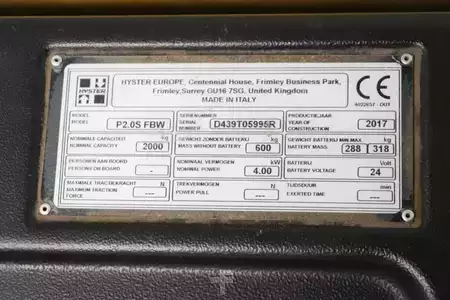 Elektrische palletwagens 2017  Hyster P2.0S (4)