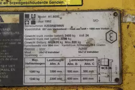Eléctrico - 3 rodas 1992  Hyster A1.50XL (2)