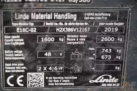 Electric - 3 wheels 2019  Linde E16C-02 (4)