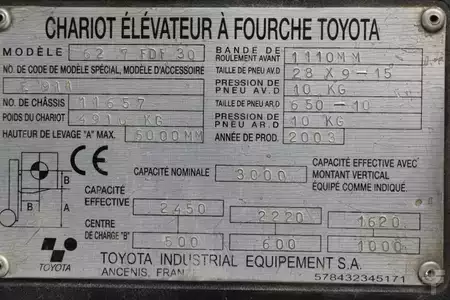 Empilhador diesel 2003  Toyota 62-7FDF30 (4)