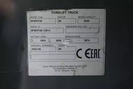 Carrelli elettrici 4 ruote 2020  Toyota 8FBMT25 (4)