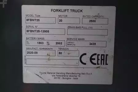 Eléctrico - 4 rodas 2020  Toyota 8FBMT25 (4)