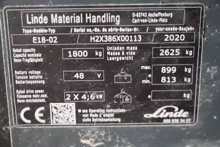 Carrelli elettrici 3 ruote 2020  Linde E18-02 (4)