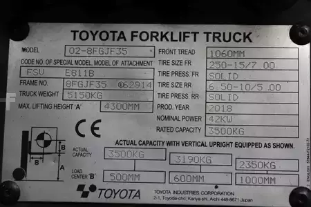 LPG Forklifts 2018  Toyota 02-8FGJF35 (4)