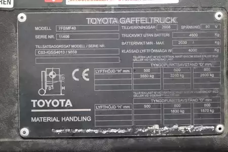 Elektro čtyřkolový VZV 2008  Toyota 7FBMF40 (4)